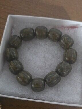 Dark Brown Beaded Stretch Bracelet